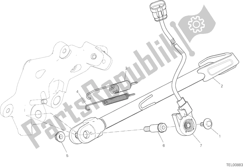 Toutes les pièces pour le Béquille Latérale du Ducati Multistrada 1260 ABS 2018